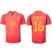 Fotballdrakt Herre Spania Rodri Hernandez #16 Hjemmedrakt VM 2022 Kortermet
